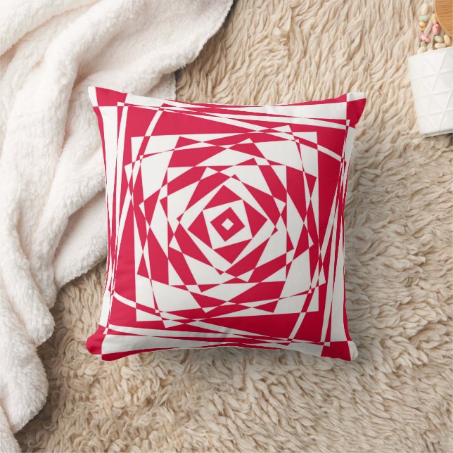 White red abstract illusion  cushion (Blanket)