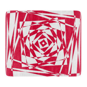 White red abstract illusion  cutting board
