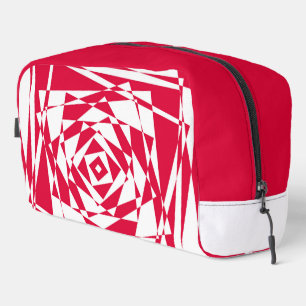 White red abstract illusion  dopp kit