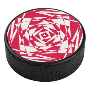 White red abstract illusion hockey puck