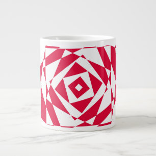 White red abstract illusion large coffee mug