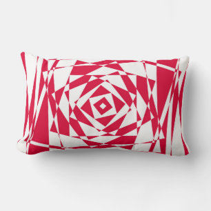 White red abstract illusion  lumbar cushion