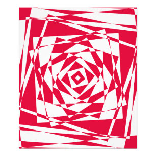 White & Red Abstract Illusion Photo Print – Bold