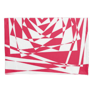 White red abstract illusion  pillowcase