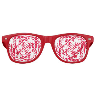 White red abstract illusion  retro sunglasses