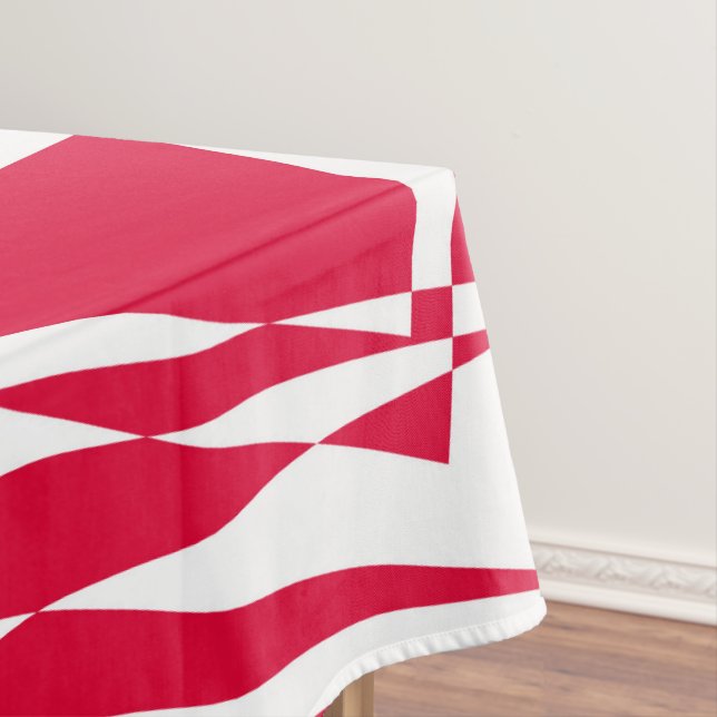 White red abstract illusion  tablecloth (In Situ)