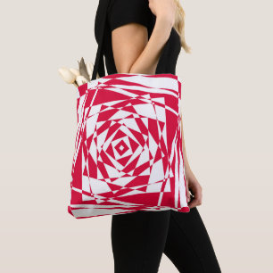 White red abstract illusion  tote bag