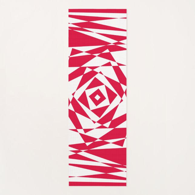 White red abstract illusion  yoga mat (Front)