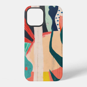 WHITE RED AND GREEN ABSTRACT PAINTING iPhone 12 CASE