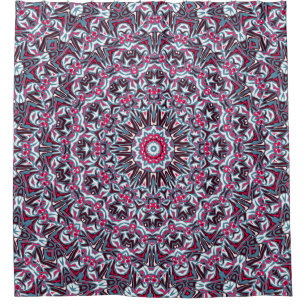 White, red and khaki mandala. shower curtain