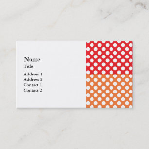 White, Red and Orange Polka Dot Business Card
