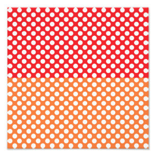 White, Red and Orange Polka Dot Photo Print