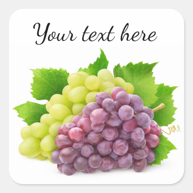 White Red and white grapes Square Sticker (Front)
