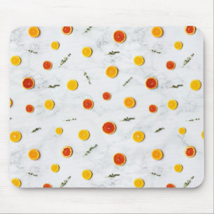 White, Red and Yellow Citrus Fruits Mouse Pad