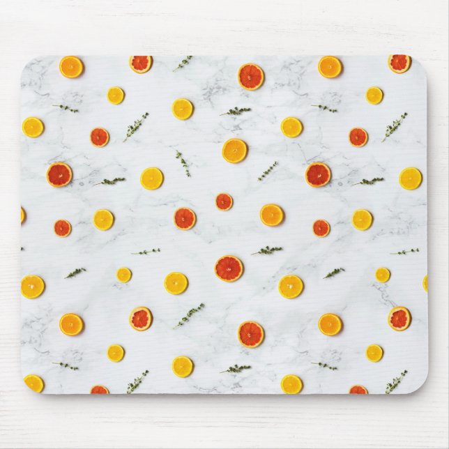 White, Red and Yellow Citrus Fruits Mouse Pad (Front)