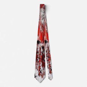 White red black abstraction tie