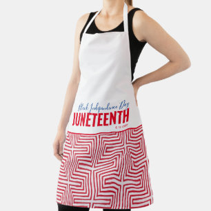White Red Black Independence Day JUNETEENTH Apron