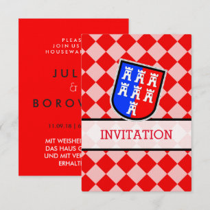 White, red, black invitation