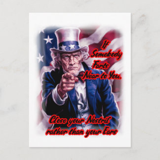 White Red Blue Uncle Sam on a Holiday Postcard