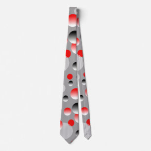 WHITE RED BUBBLES TIE