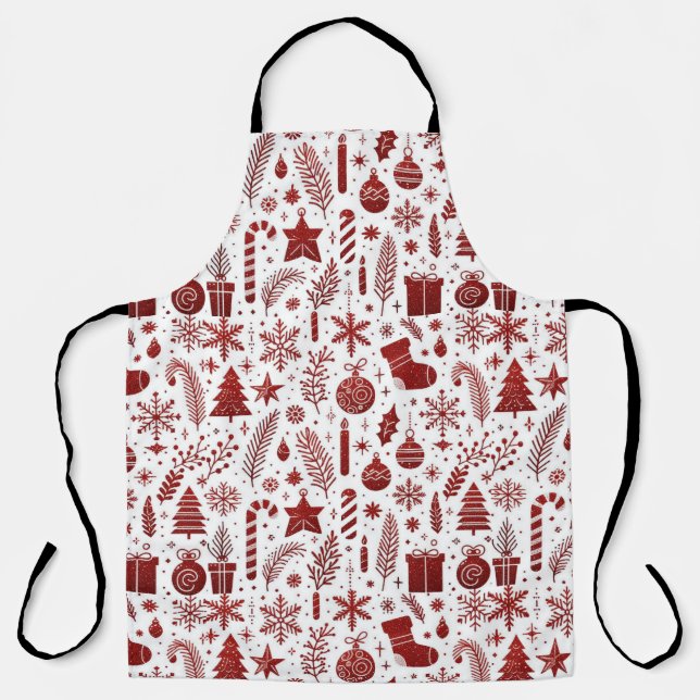 White Red Christmas Apron (Front)