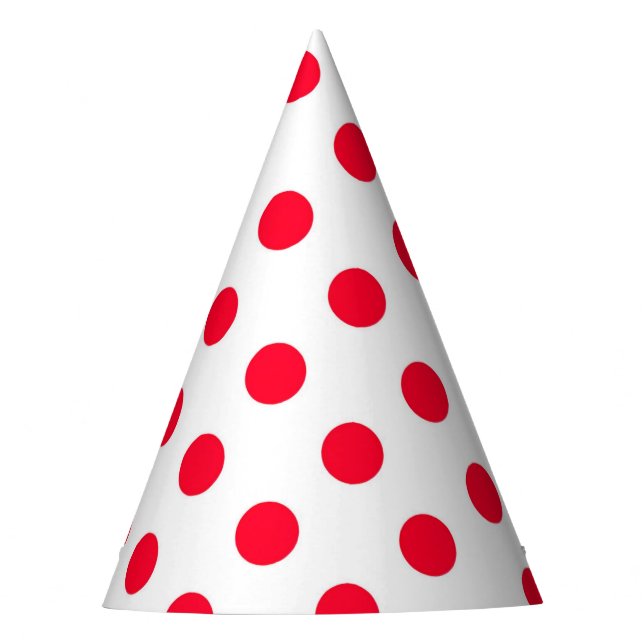 White Red Dots Party Hat (Front)