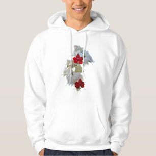 White & Red Fuschia Sweatshirt Hoodie