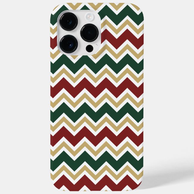 White Red Green Beige Chevron Pattern Case-Mate iPhone Case (Back)