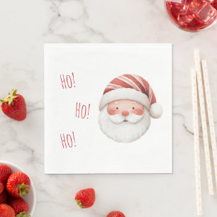 White Red Ho! Ho! Ho! Santa Napkin