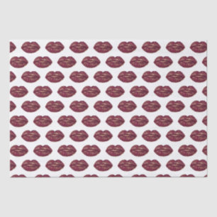 White Red Lips Kisses Tissue Paper