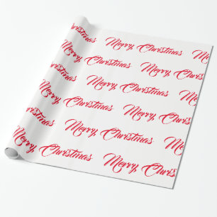 White & Red Merry Christmas - Wrapping Paper