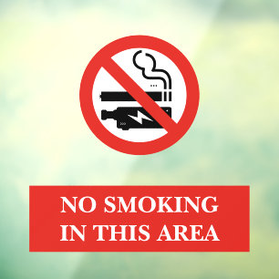 White Red Modern No Smoking Area Metal
