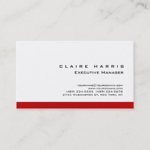 White red modern professional plain simple business card