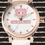White Red Monogram Watch<br><div class="desc">Monogram Watch</div>