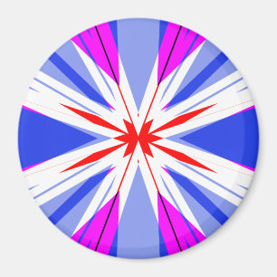 White Red Pink Blue Christmas Starburst Star Magnet