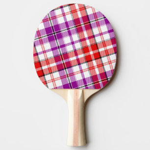 White Red Purple Plaid Tartan Design  Ping Pong Paddle