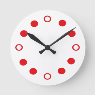 White Red Retro Modern Clock