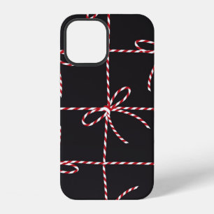 White Red Rope Bow, Twine Color Ribbon and Tied Kn iPhone 12 Case