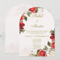 White & Red Rose Elegant Wedding Spanish