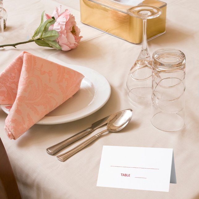 White red script wedding place card (Creator Uploaded)