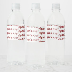 White Red Solid Colour Plain, Aqiqah Baby Shower Water Bottle Label