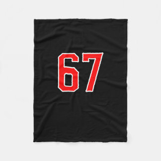 White Red Sports Team Number #67 Swea  Fleece Blanket