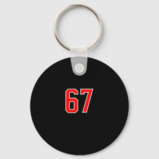 White Red Sports Team Number #67 Swea  Key Ring