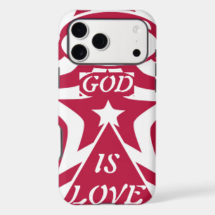 White & Red Star - Bold Contrast "God Is Love" 