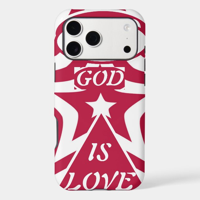 White & Red Star - Bold Contrast "God Is Love"  (Back)