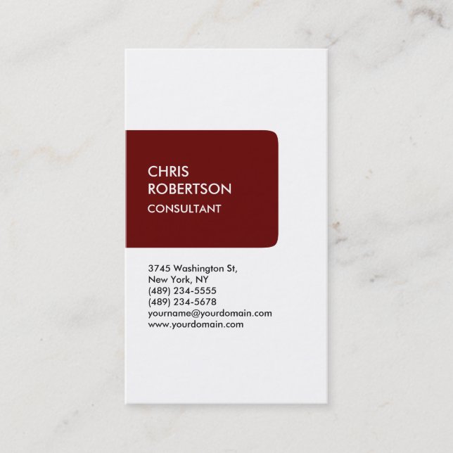White Red Stripe Attractive Charming Business Card (Front)