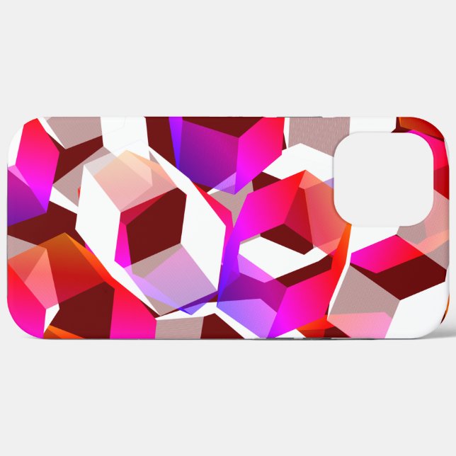 White, red to pink hexagons on dark red background Case-Mate iPhone case (Back (Horizontal))