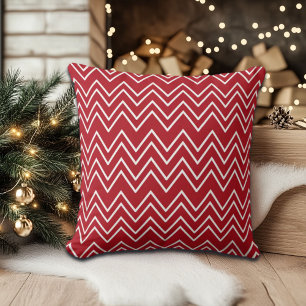 White Red Winter Festive Cushion