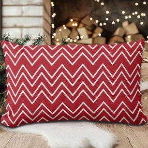 White Red Winter Festive Lumbar Cushion