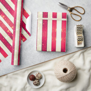 White Red Wood Boards With Flashes Lights Pattern  Wrapping Paper